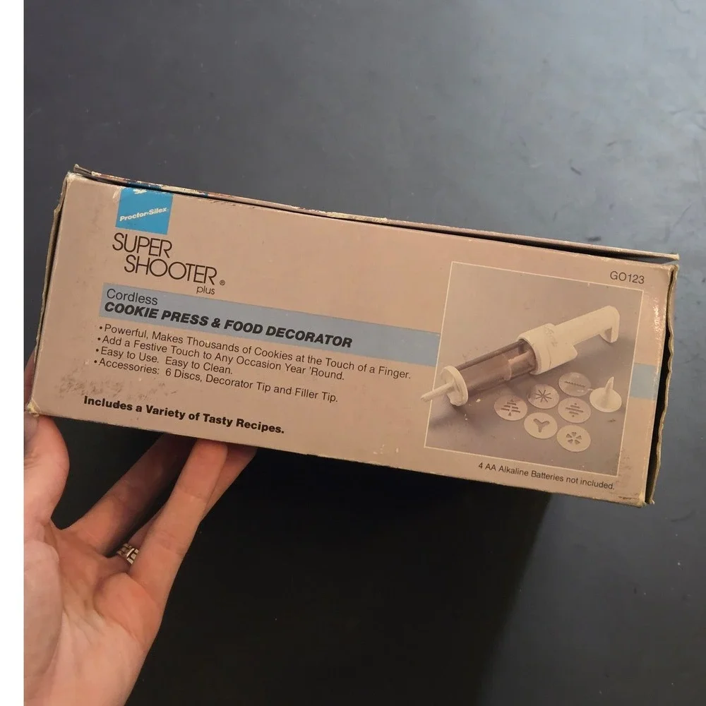 Vintage‎ Proctor-Silex Super Shooter Plus Cordless Cookie Press w/ Box & Manual